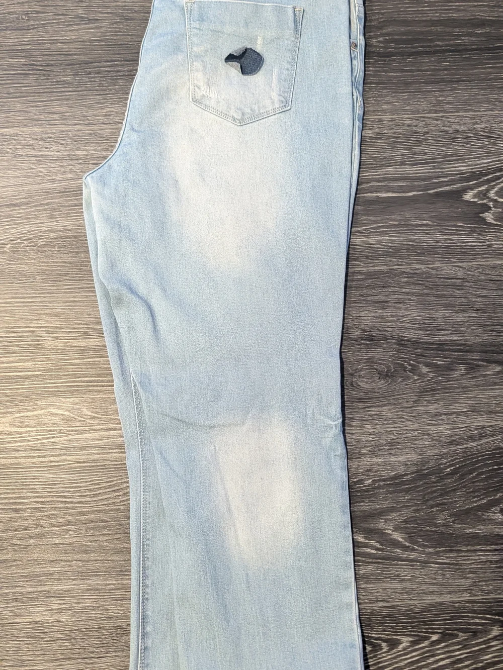 Blue Light-Wash Jeans with Heart & Star Patches
